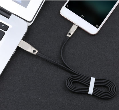 AWEI CL-96 USB เป็น Micro USB แบบพกพา TPE + สายเคเบิลข้อมูลโลหะผสมอลูมิเนียม, 2A, ความยาว: 1 ม.