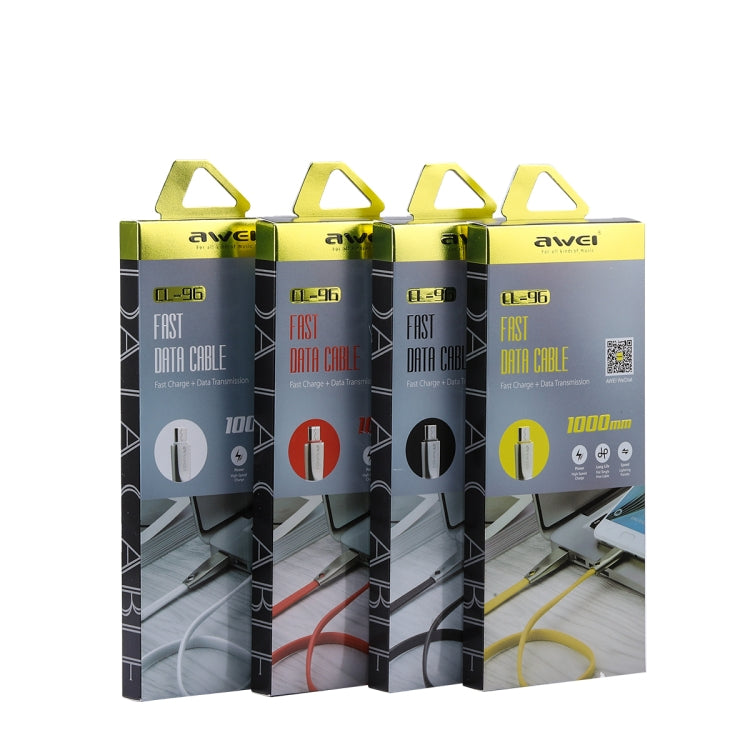 AWEI CL-96 USB เป็น Micro USB แบบพกพา TPE + สายเคเบิลข้อมูลโลหะผสมอลูมิเนียม, 2A, ความยาว: 1 ม.