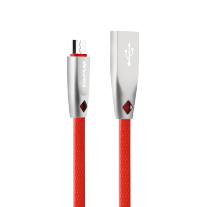 AWEI CL-96 USB เป็น Micro USB แบบพกพา TPE + สายเคเบิลข้อมูลโลหะผสมอลูมิเนียม, 2A, ความยาว: 1 ม.