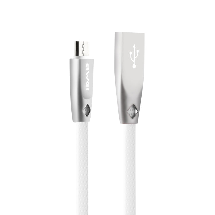 AWEI CL-96 USB เป็น Micro USB แบบพกพา TPE + สายเคเบิลข้อมูลโลหะผสมอลูมิเนียม, 2A, ความยาว: 1 ม.