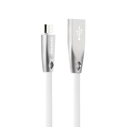 AWEI CL-96 USB เป็น Micro USB แบบพกพา TPE + สายเคเบิลข้อมูลโลหะผสมอลูมิเนียม, 2A, ความยาว: 1 ม.