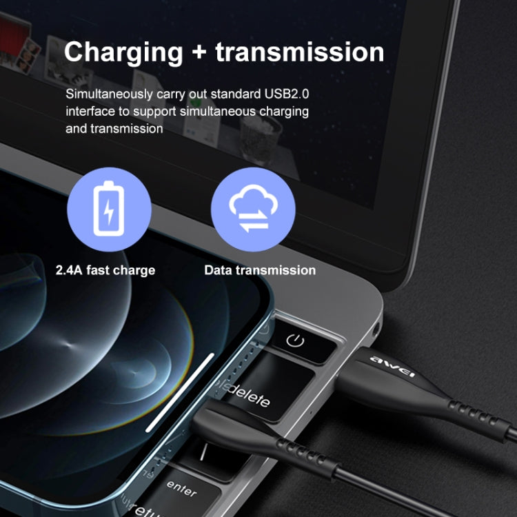 awei CL-115L สายชาร์จ USB to 8 Pin ขนาด 1 ม. 2.4A