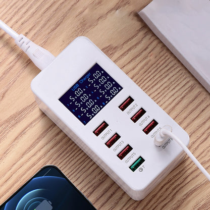 A8 40W 8 พอร์ต USB + QC3.0 สถานีชาร์จอัจฉริยะพร้อมจอแสดงผลดิจิตอล AC100-240V, ปลั๊ก AU, A8 AU Plug