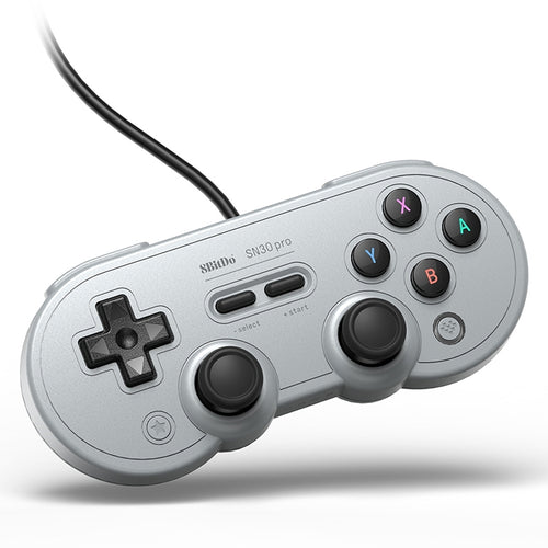 8Bitdo SN30 PRO จอยสติ๊กเกมแพดแบบมีสาย USB สำหรับสวิตช์ / Steam / PC, SN30 PRO Wired(Grey)