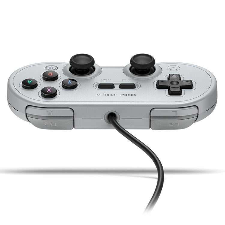 8Bitdo SN30 PRO จอยสติ๊กเกมแพดแบบมีสาย USB สำหรับสวิตช์ / Steam / PC, SN30 PRO Wired(Grey)