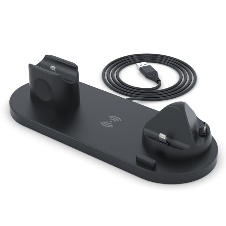 เครื่องชาร์จไร้สาย 6 in 1 ที่อัปเกรดแล้ว HQ-UD15 สำหรับ iPhone, Apple Watch, AirPods และโทรศัพท์ Android อื่นๆ