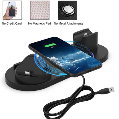 เครื่องชาร์จไร้สาย 6 in 1 ที่อัปเกรดแล้ว HQ-UD15 สำหรับ iPhone, Apple Watch, AirPods และโทรศัพท์ Android อื่นๆ