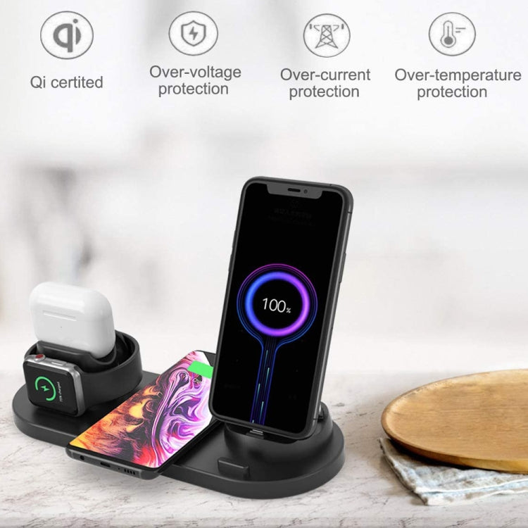เครื่องชาร์จไร้สาย 6 in 1 ที่อัปเกรดแล้ว HQ-UD15 สำหรับ iPhone, Apple Watch, AirPods และโทรศัพท์ Android อื่นๆ