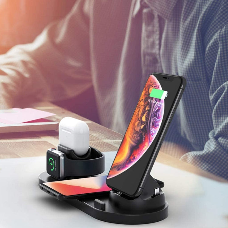 เครื่องชาร์จไร้สาย 6 in 1 ที่อัปเกรดแล้ว HQ-UD15 สำหรับ iPhone, Apple Watch, AirPods และโทรศัพท์ Android อื่นๆ