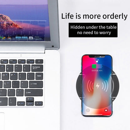 T16 เครื่องชาร์จไร้สายแม่เหล็กแบบแน่นหนาระยะไกล 10W สำหรับเดสก์ท็อปที่มีความหนาไม่เกิน 30 มม., T16