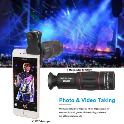 APEXEL APL-T18XBZJ5 4 ใน 1 กล้องโทรทรรศน์ 18X + เลนส์กว้าง 0.63X + เลนส์ Fisheye 198 องศา + เลนส์มาโคร 15X Universal กล้องภายนอกเลนส์โทรศัพท์, APL-T18XBZJ5