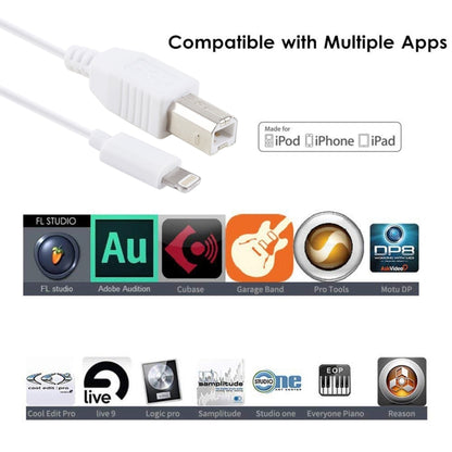 1m 8 Pin to Type-B เปียโนชาย/เปียโนอิเล็กทรอนิกส์สาย MIDI สายเคเบิลอะแดปเตอร์, 8 Pin