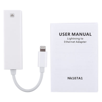 NK107A1 8 Pin to RJ45 Ethernet LAN Network Adapter Cable สำหรับ iPhone / iPad Series, ความยาวรวม: 16 ซม.