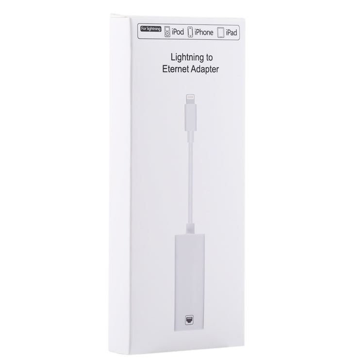 NK107A1 8 Pin to RJ45 Ethernet LAN Network Adapter Cable สำหรับ iPhone / iPad Series, ความยาวรวม: 16 ซม.