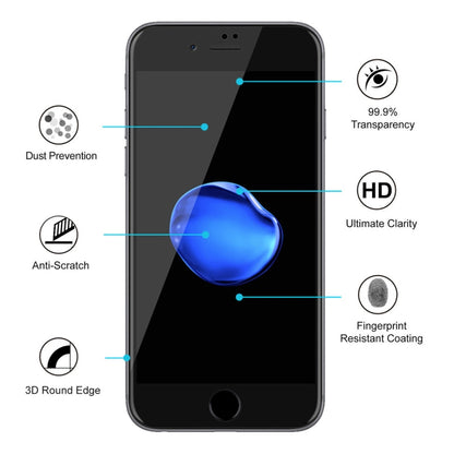ENKAY Hat-Prince 0.26mm 9H ความแข็งพื้นผิว 6D ขอบโค้งเต็มหน้าจอฟิล์มกระจกนิรภัยสำหรับ iPhone 7 Plus และ 8 Plus, For 7P & 8P