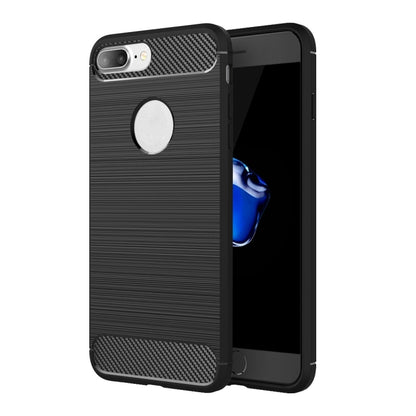 สำหรับ iPhone 8 Plus Brushed Texture Fiber เคสป้องกันเกราะที่ทนทาน TPU, For iPhone 8 Plus