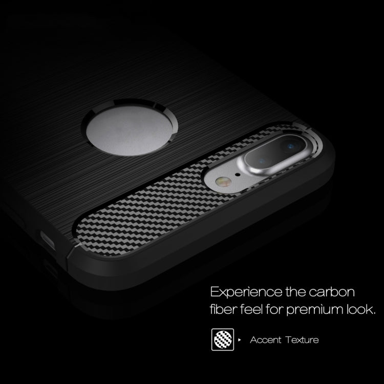 สำหรับ iPhone 8 Plus Brushed Texture Fiber เคสป้องกันเกราะที่ทนทาน TPU, For iPhone 8 Plus