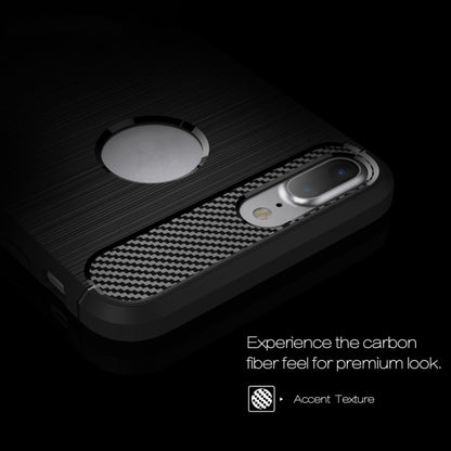สำหรับ iPhone 8 Plus Brushed Texture Fiber เคสป้องกันเกราะที่ทนทาน TPU, For iPhone 8 Plus