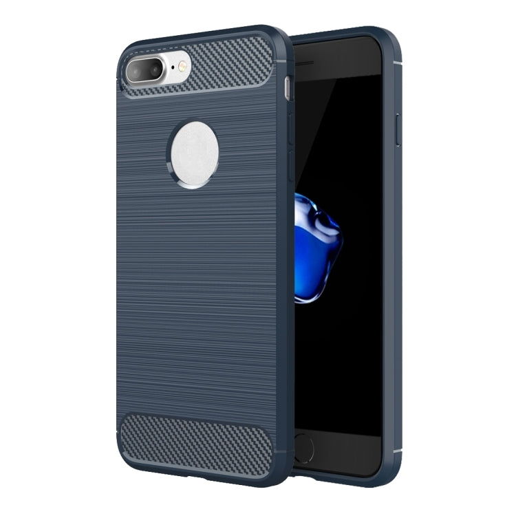สำหรับ iPhone 8 Plus Brushed Texture Fiber เคสป้องกันเกราะที่ทนทาน TPU, For iPhone 8 Plus
