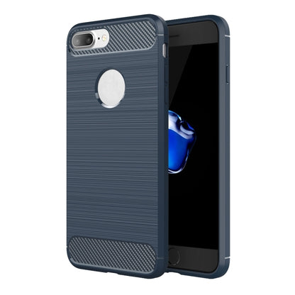 สำหรับ iPhone 8 Plus Brushed Texture Fiber เคสป้องกันเกราะที่ทนทาน TPU, For iPhone 8 Plus