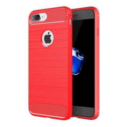สำหรับ iPhone 8 Plus Brushed Texture Fiber เคสป้องกันเกราะที่ทนทาน TPU, For iPhone 8 Plus