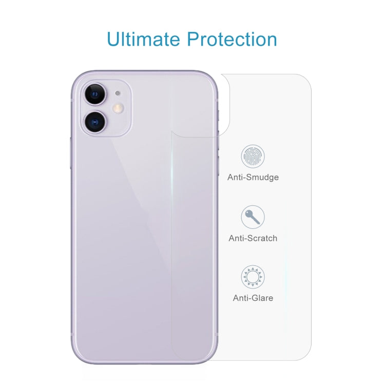สำหรับ iPhone 11 9H 2.5D ครึ่งหน้าจอโทรศัพท์มือถือโปร่งใสฟิล์มกระจกนิรภัยฟิล์มด้านหลัง, For iPhone 11 (1 PC)