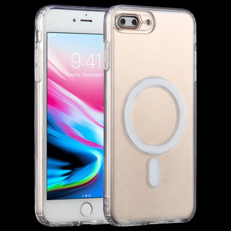 สำหรับ iPhone 7 Plus / 8 Plus เคส Magsafe แหวนแม่เหล็กแบบเรียบง่ายรวมทุกอย่าง PC คริสตัลอะคริลิคใส + เคสกันกระแทก TPU, For iPhone 7 Plus