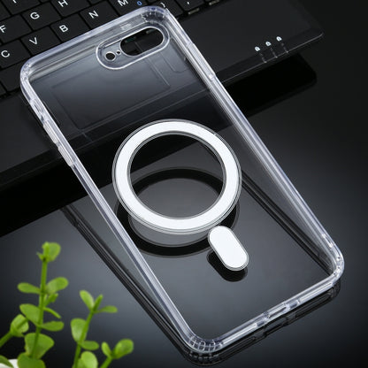 สำหรับ iPhone 7 Plus / 8 Plus เคส Magsafe แหวนแม่เหล็กแบบเรียบง่ายรวมทุกอย่าง PC คริสตัลอะคริลิคใส + เคสกันกระแทก TPU, For iPhone 7 Plus