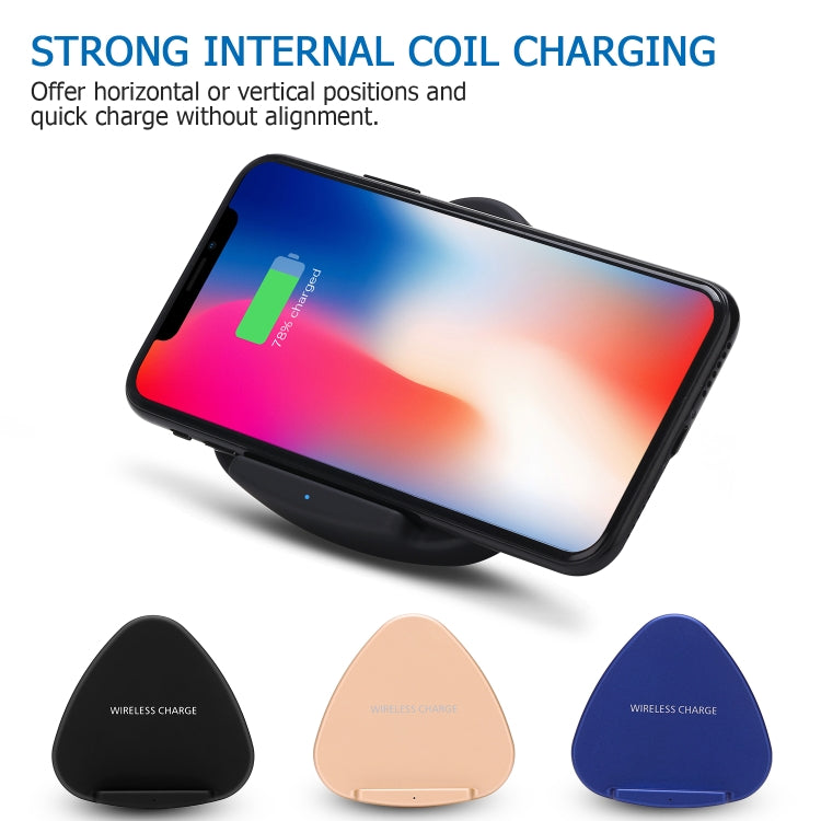 QK11 10W ABS + PC แท่นชาร์จไร้สาย Qi ชาร์จเร็ว, QK11 Black, QK11 Gold, QK11 Blue