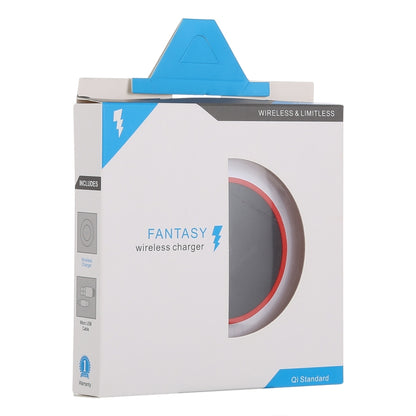 FANTASY 5V 1A เอาต์พุต Qi เครื่องชาร์จไร้สายบางเฉียบมาตรฐานพร้อมไฟแสดงการชาร์จ รองรับโทรศัพท์มาตรฐาน QI, FANTASY 5V 1A, FANTASY White