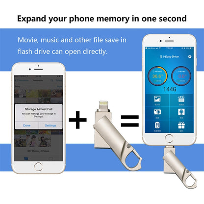 RQW-10F 2 ใน 1 USB 2.0 และ 8 พิน 64GB แฟลชไดรฟ์พวงกุญแจ, RQW-10F