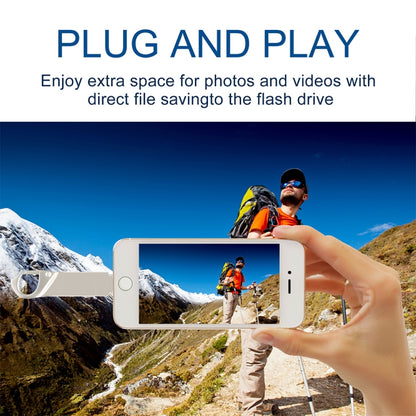 RQW-10F 2 ใน 1 USB 2.0 และ 8 พิน 64GB แฟลชไดรฟ์พวงกุญแจ, RQW-10F