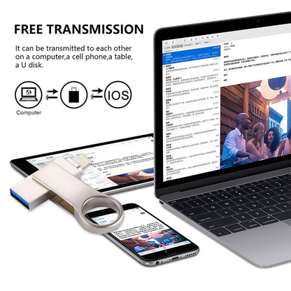 RQW-10D 2 ใน 1 USB 2.0 และ 8 พิน 128GB แฟลชไดรฟ์, RQW-10D