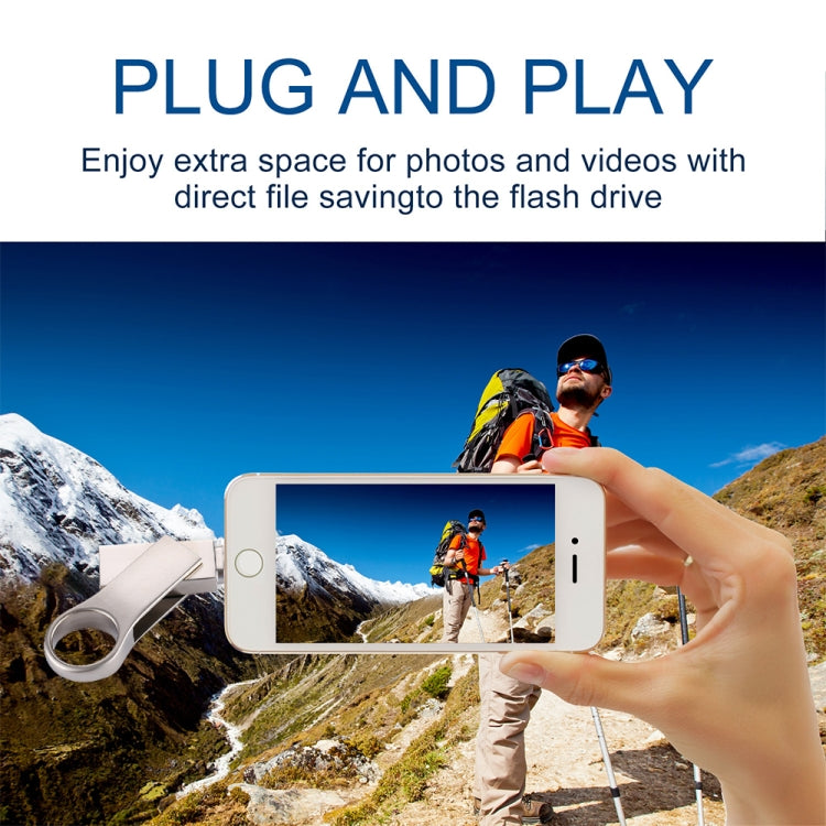RQW-10D 2 ใน 1 USB 2.0 และ 8 พิน 128GB แฟลชไดรฟ์, RQW-10D