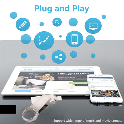 RQW-10D แฟลชไดรฟ์ USB 2.0 2 ใน 1 และ 8 พิน 16GB, RQW-10D