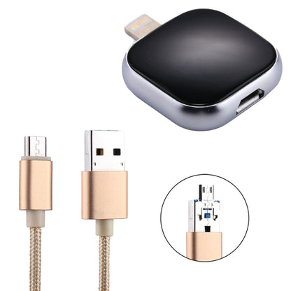 RQW-18S 8 Pin 128GB แฟลชไดรฟ์อเนกประสงค์พร้อม USB / Micro USB เข้ากับสาย Micro USB, RQW-18S Black