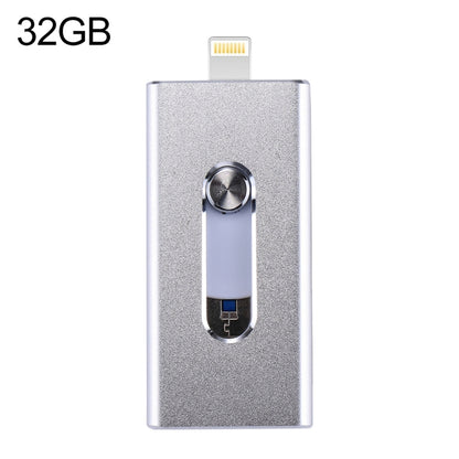 RQW-02 3 ใน 1 USB 2.0 และ 8 Pin และ Micro USB 32GB แฟลชไดรฟ์, RQW-02 Silver