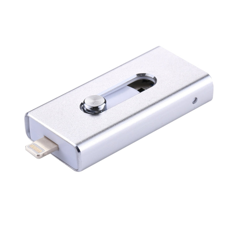 RQW-02 3 ใน 1 USB 2.0 และ 8 Pin และ Micro USB 32GB แฟลชไดรฟ์, RQW-02 Silver