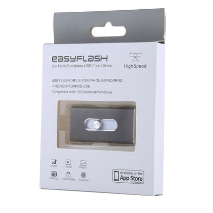 RQW-02 3 ใน 1 USB 2.0 และ 8 Pin และ Micro USB 64GB แฟลชไดรฟ์, RQW-02 Black
