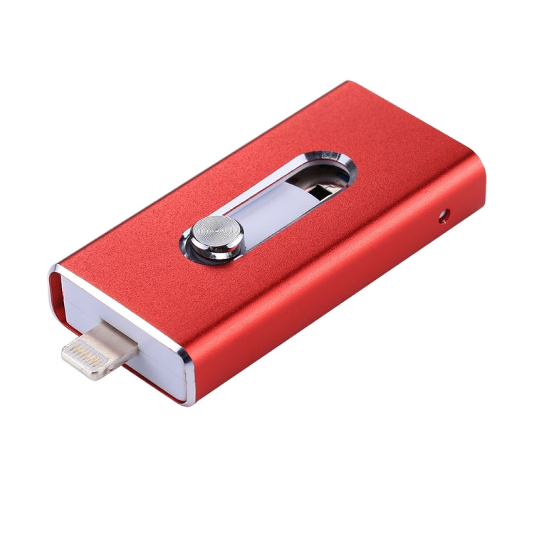 RQW-02 3 ใน 1 USB 2.0 และ 8 Pin และ Micro USB 64GB แฟลชไดรฟ์, RQW-02 Red