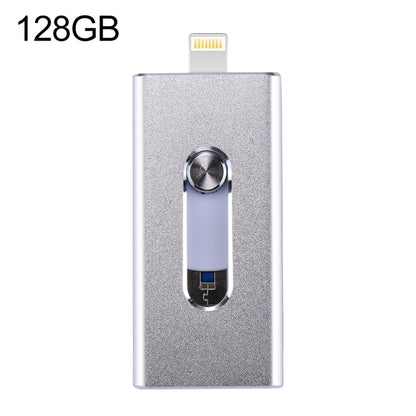 RQW-02 3 ใน 1 USB 2.0 และ 8 Pin และ Micro USB 128GB แฟลชไดรฟ์, RQW-02 Silver
