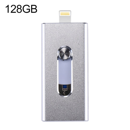 RQW-02 3 ใน 1 USB 2.0 และ 8 Pin และ Micro USB 128GB แฟลชไดรฟ์, RQW-02 Silver