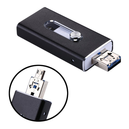 RQW-02 3 ใน 1 USB 2.0 และ 8 Pin และ Micro USB 16GB แฟลชไดรฟ์, RQW-02 Black, RQW-02 Gold, RQW-02 Blue, RQW-02 Red, RQW-02 Silver