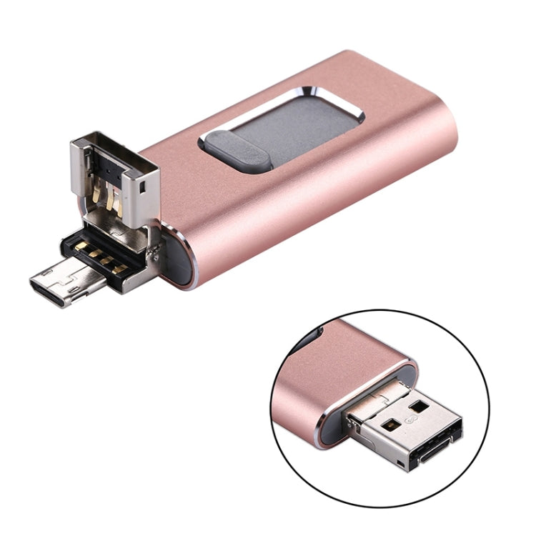 easyflash RQW-01B 3 ใน 1 USB 2.0 และ 8 Pin และ Micro USB 64GB แฟลชไดรฟ์, RQW-01B Rose Gold