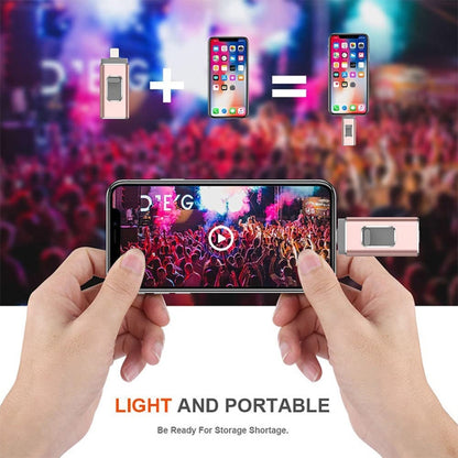 easyflash RQW-01B 3 ใน 1 USB 2.0 และ 8 Pin และ Micro USB 64GB แฟลชไดรฟ์, RQW-01B Silver