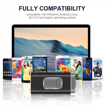 easyflash RQW-01B 3 ใน 1 USB 2.0 และ 8 Pin และ Micro USB 64GB แฟลชไดรฟ์, RQW-01B Silver