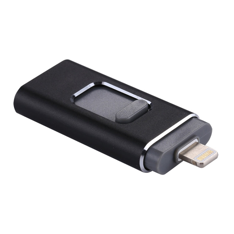 easyflash RQW-01B 3 ใน 1 USB 2.0 และ 8 Pin และ Micro USB 128GB แฟลชไดรฟ์, RQW-01B Black