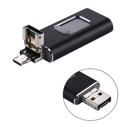 easyflash RQW-01B 3 ใน 1 USB 2.0 และ 8 Pin และ Micro USB 128GB แฟลชไดรฟ์, RQW-01B Black