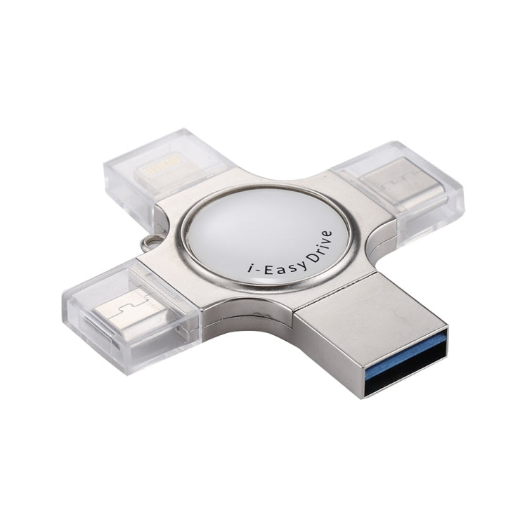 RQW-11S 4 ใน 1 USB 2.0 และ 8 พินและไมโคร USB และแฟลชไดรฟ์ USB-C / Type-C 64GB, RQW-11S