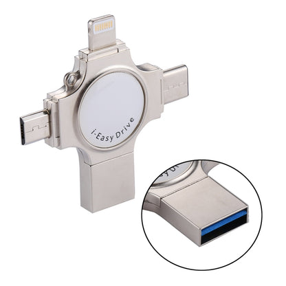 RQW-11S 4 ใน 1 USB 2.0 และ 8 พินและไมโคร USB และแฟลชไดรฟ์ USB-C / Type-C 64GB, RQW-11S